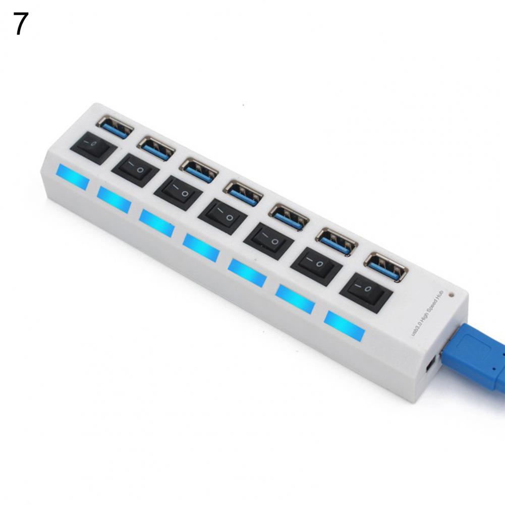 USB Docking Station USB2 .0 USB Hub Adapter Lightweight Wear Resistant Excellent Keyboard/Mouse/U Disk USB Hub Adapter:  White 7