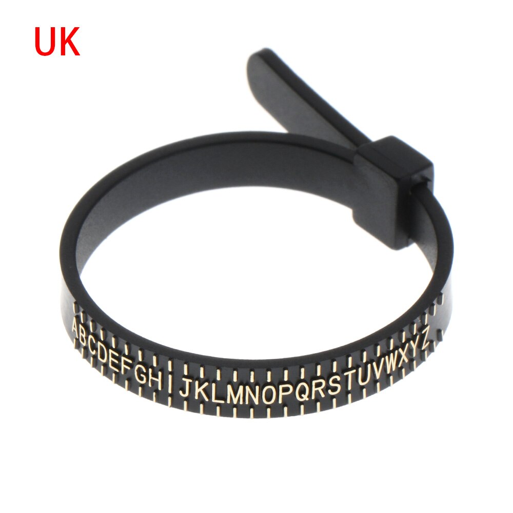Kannettava sormuksen kokomittari uk/us/eu/jp sormen koko mittamittari miesten naisten koot az-mittari korut mittarityökalu korutarvikkeet: Musta-uk