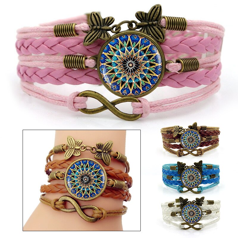 Bohemian Thread Bracelet Retro Handmade Boho Multicolor String Cord Woven Braided Bracelets Vintage Butterfly Jewelry