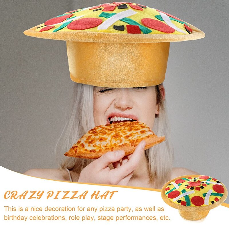 Zabawny kapelusz robić pizzy, zabawny kostium na Halloween, przyjęcie z pizzą dostarcza ozdoby, szalony głupi kapelusz