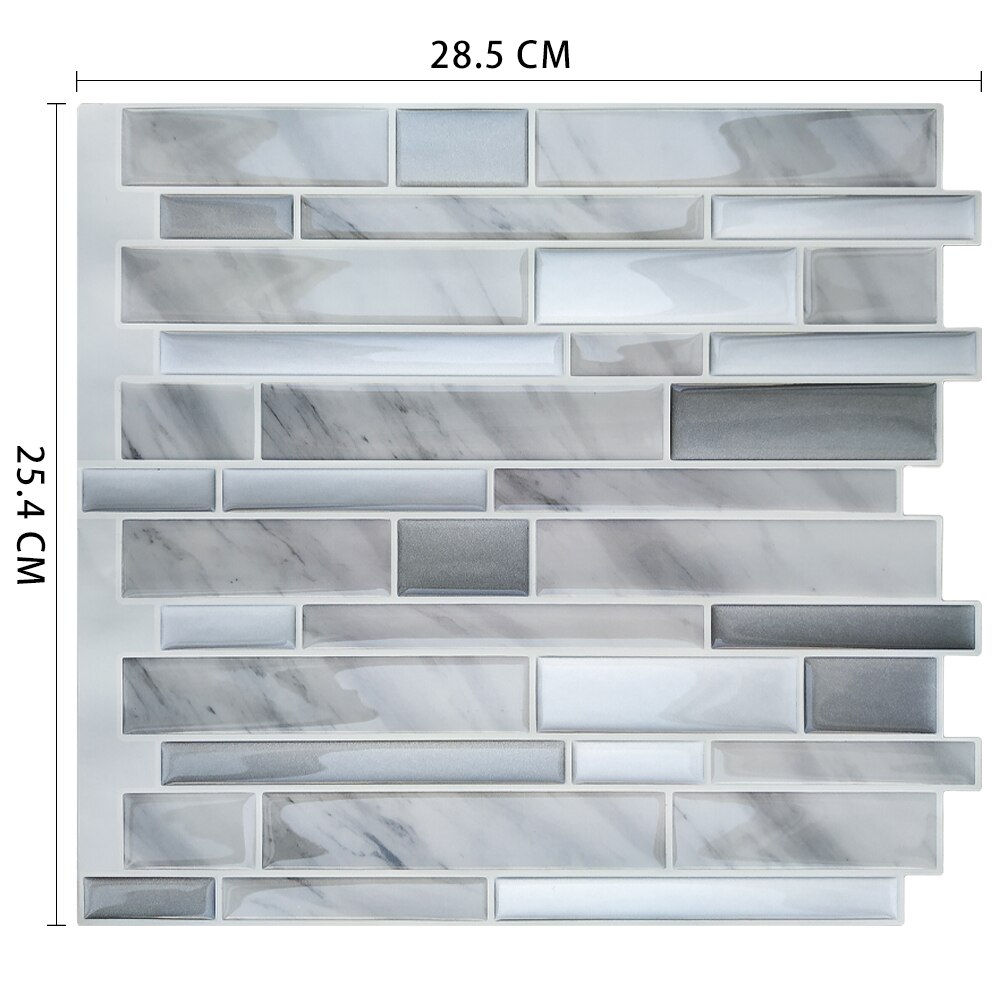 Home Decor Self Adhesive Vinyl Wall Sticker 3D Peel and Stick Subway kitchen backsplash tiles: MSOB-089