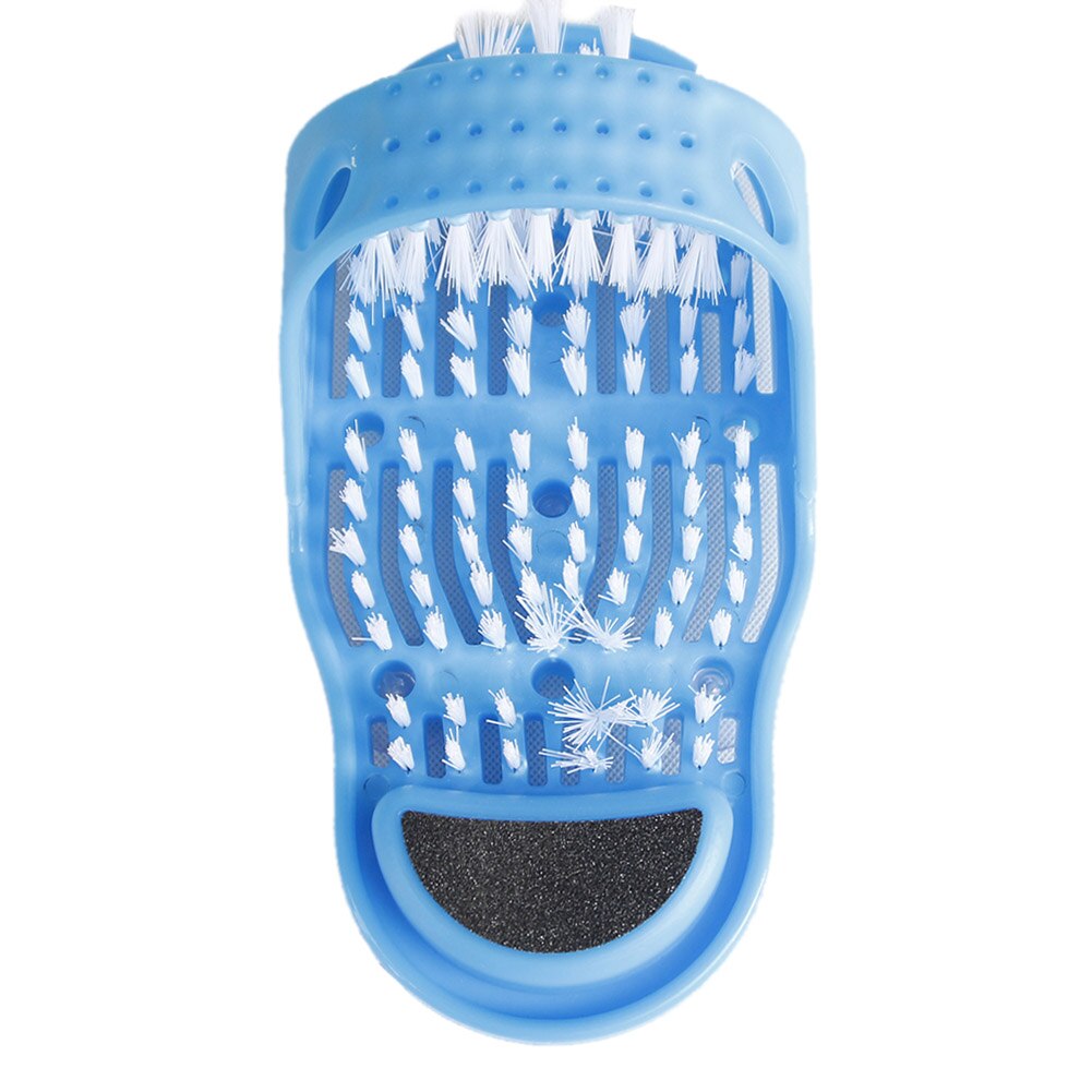 Bathroom Heel Care Exfoliating Shoes Foot Scrubber Brush Massage Slippers Bath Shower Foot Scrubber Brush Shower Bathroom Tools: Blue
