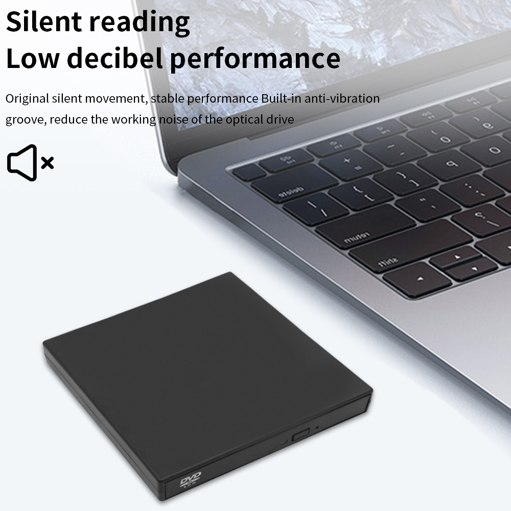TISHRIC External Optical CD DVD Drive Player USB 2.0 DVD Combo Plug and Play External DVD Player For PC Laptop Desktop
