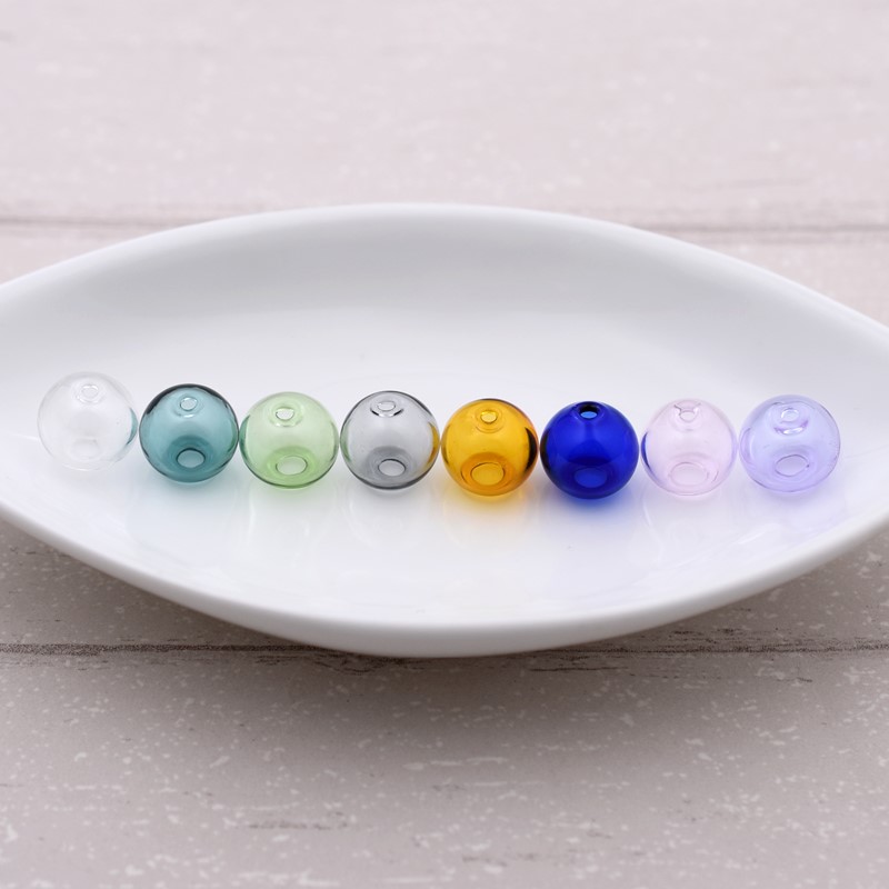 5pieces Double Hole 10-20mm Color Glass Ball Beads Hollow Glass Bottle Globe DIY Handmade Jewelry Making Accessories Findings