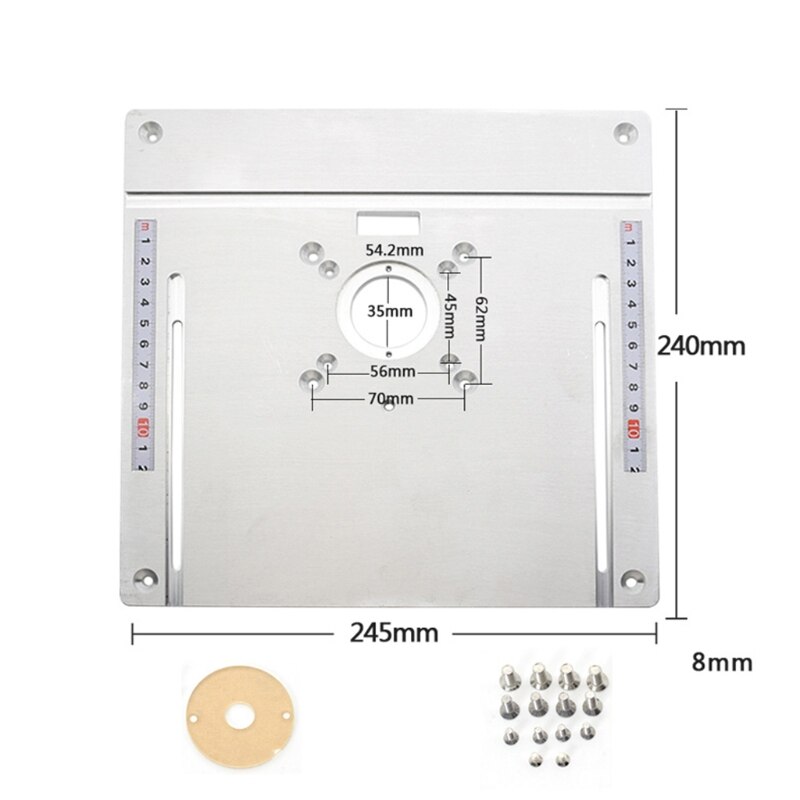 1 Set Aluminium Router Tafel Insert Plaat Trimmen Machine Flap Voor Houtbewerking Bench Router Tafel Plaat 2022: 5AC404088-A