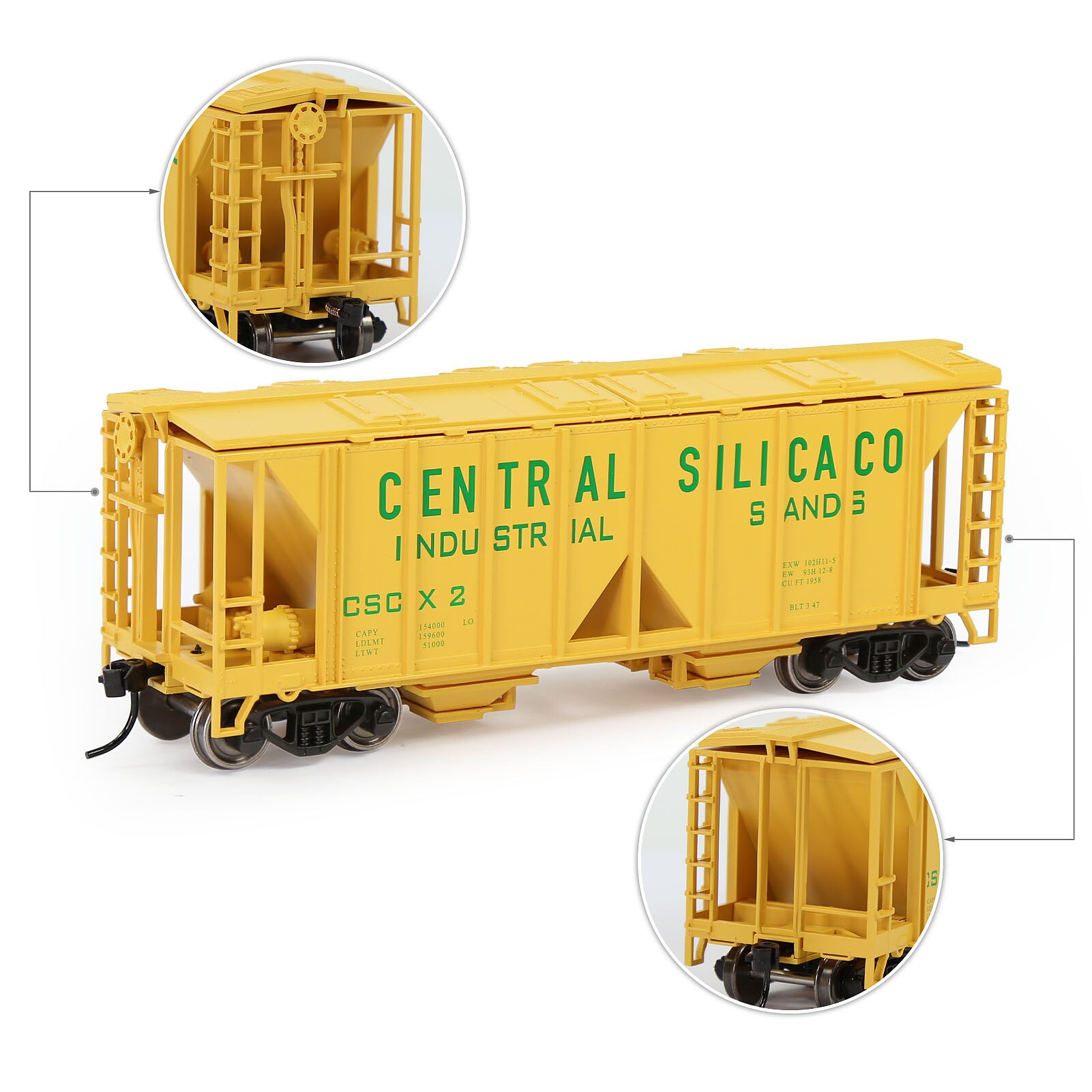 C8760 1pc Model Railway HO Scale 1:87 Hopper Car Model Trains