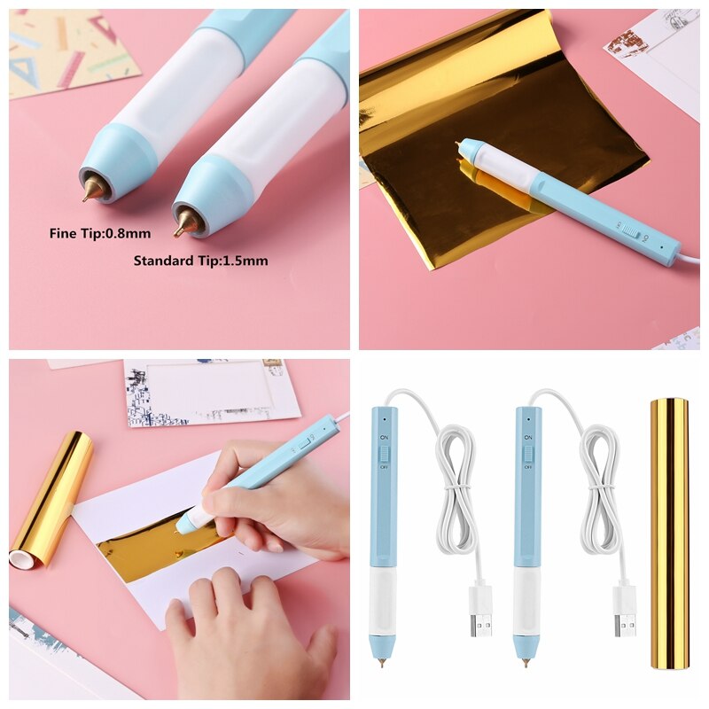 Warmte Folie Pen + Folie Papier Sets Voor Shining Handgeschreven Gevoelens En Glimmende Accenten Zonder Sterven Snijmachine