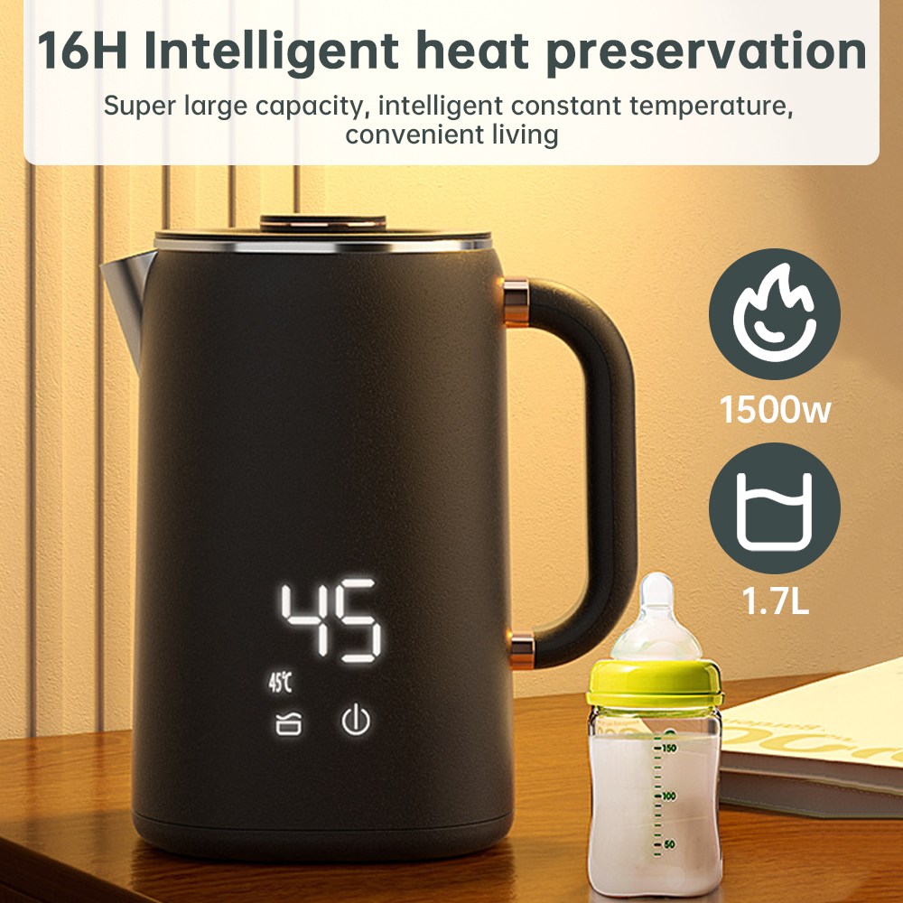 Hervidor de agua eléctrico para té y café, 5 niveles, Control de temperatura, apagado automático, hervidor de agua aislado de doble capa