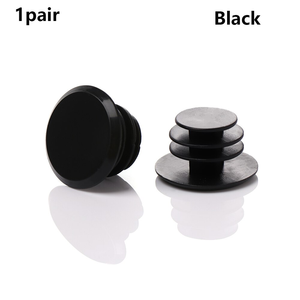 1Pair Bicycle Plastic Handles Caps Colorful Stoppers Handlebar Grip End Plugs Road Bike Grips Cycling Accessories: Black