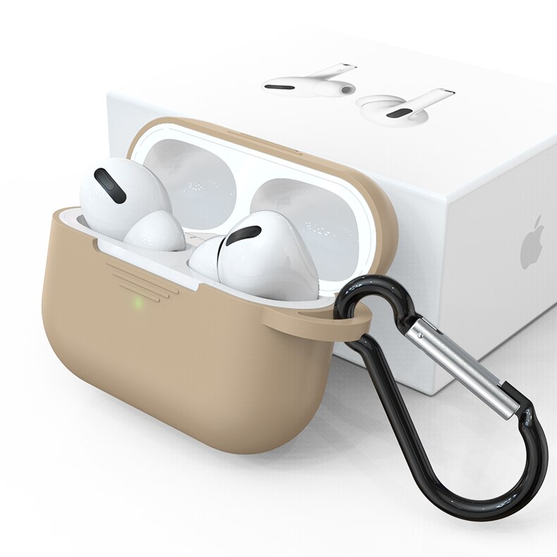 Silica Gel Case For Airports Pro Candy Color Bluetooth Wireless Earphone Cover For Airports Pro Cover Headphone Charging Coque: Dark coffee