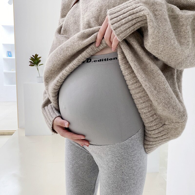 Automne style coton mince vêtements de grossesse hiver paddy Abdomen soutien leggings de maternité pour le sport enceinte: gray / XL