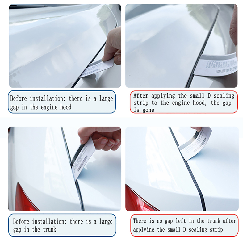 5M Grote/Kleine D Auto Afdichting Strip Auto Deur Frame Geluidsisolatie Rubber Strip Speciale Kleine Auto Vrachtwagen Waterdichte Deur Naad