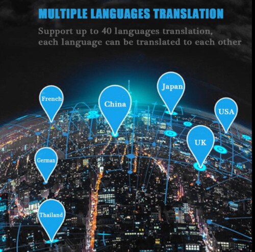 2-Way Portable Smart Voice Translator Instant 40Language Bluetooth Real-timeTranslation Learning Travel Business Text translator