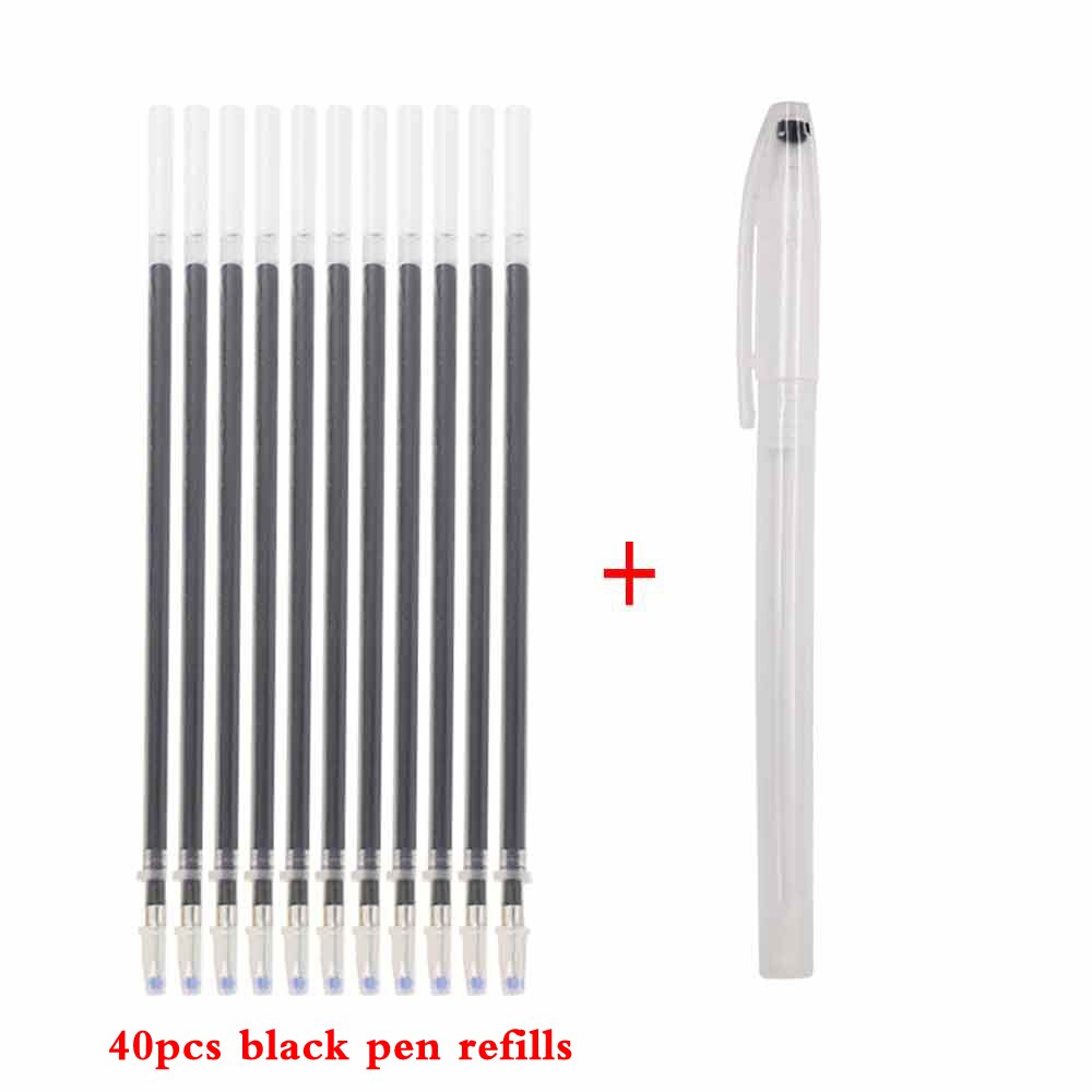 40pcs Embroidery Water Erasable Pen Refills Fabric Marker Cross Stitch Water Soluble Pens for DIY Patchwork Sewing Tools: 40pcs black