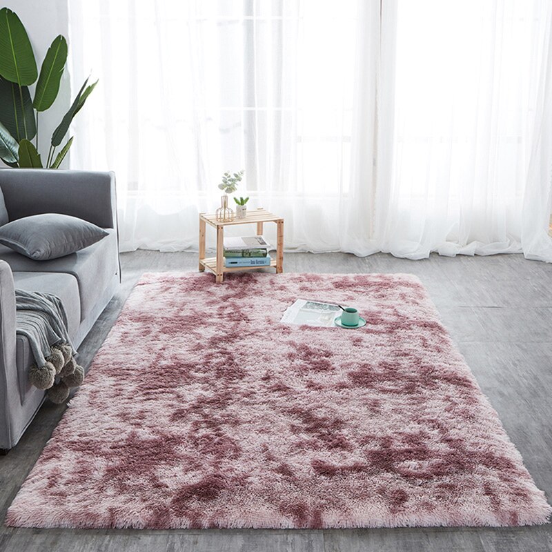 Shaggy tie-dye tæppe trykt alfombra plys gulv fluffy måtter børneværelse imiteret pels område tæppe stue måtter silkeagtige tæpper: D