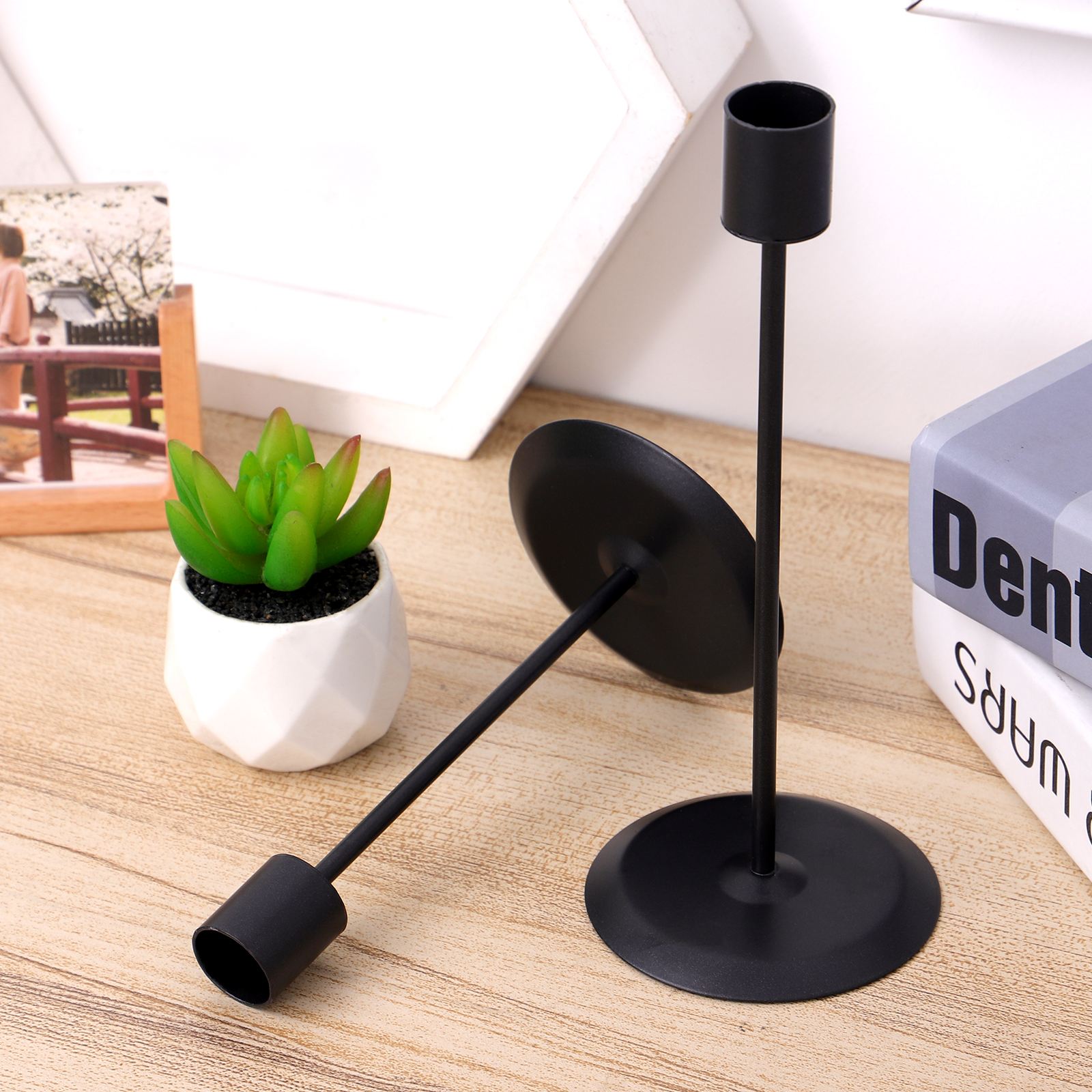 2pcs Single Head Candlestick Simple Romantic Candle Cup Candle Holder Wedding Anniversary Table Centerpiece