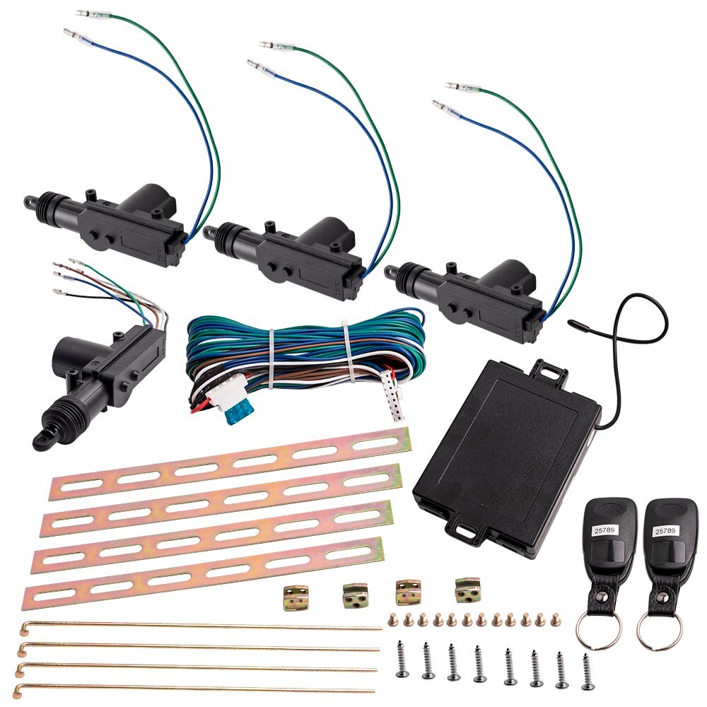 Central Power Door Lock / Unlock Remote Kit Keyless Entry Black For Universal