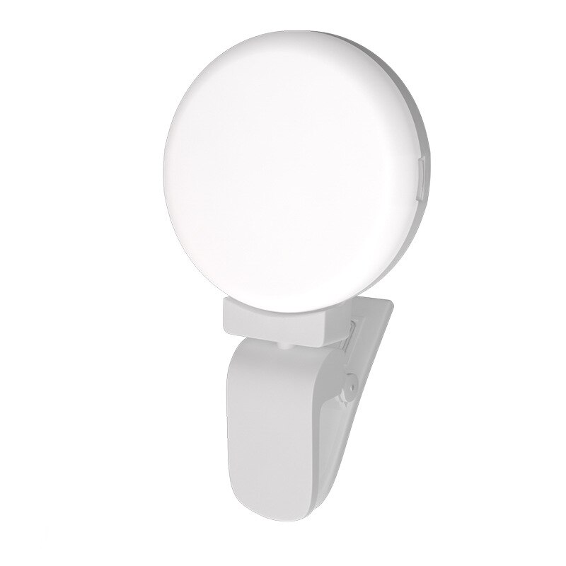 360 ° rotatif Froid 3 Vitesses Gradation lumière de Remplissage De Téléphone Portable 10 Perles de Lampe LAMPE LED POUR SELFIES Photographie Lumière De Clip: white
