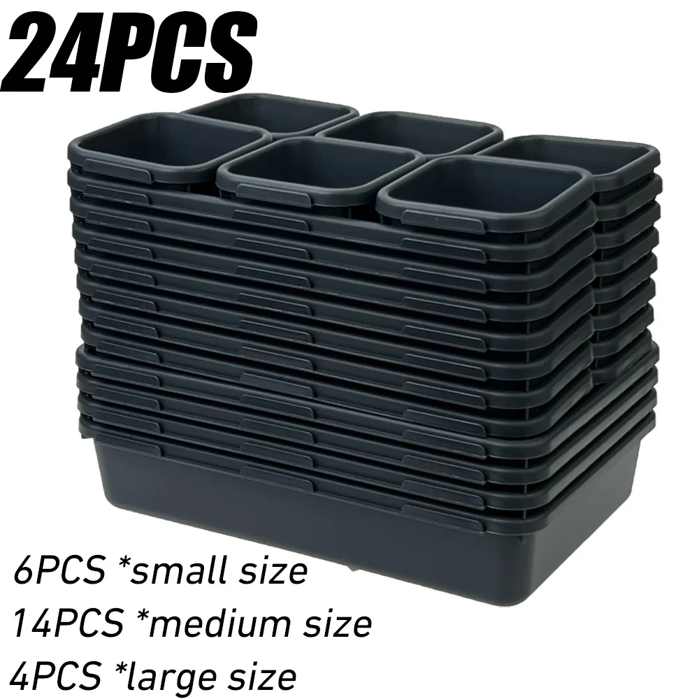 8/22/32pcs Tool Organizer Box Tray Dividers Set Workbench Cabinet Bins Tool Chest Drawer Organization Garage Hardware Tool Tray