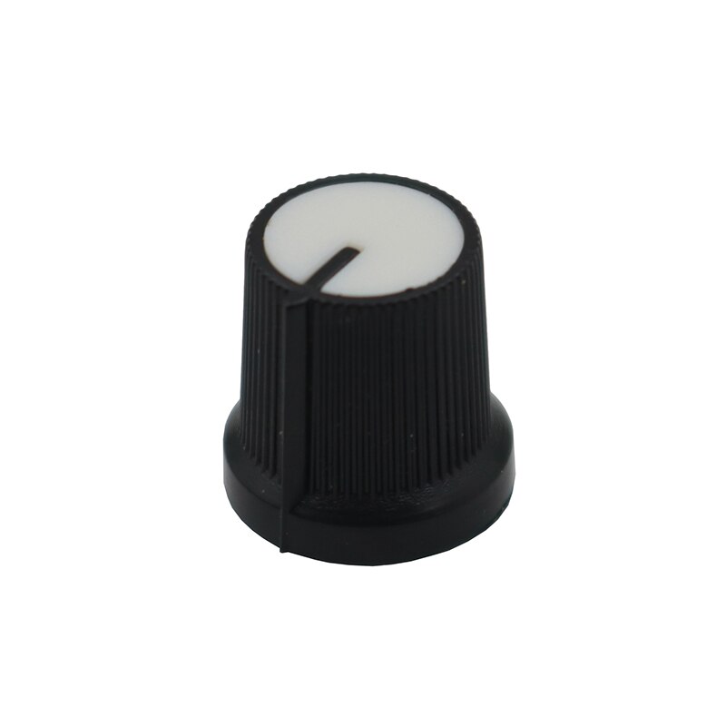 12 Uds seis colores cara negro perilla rotativa potenciómetro de conmutación volumen puntero agujero 6mm: Blanco