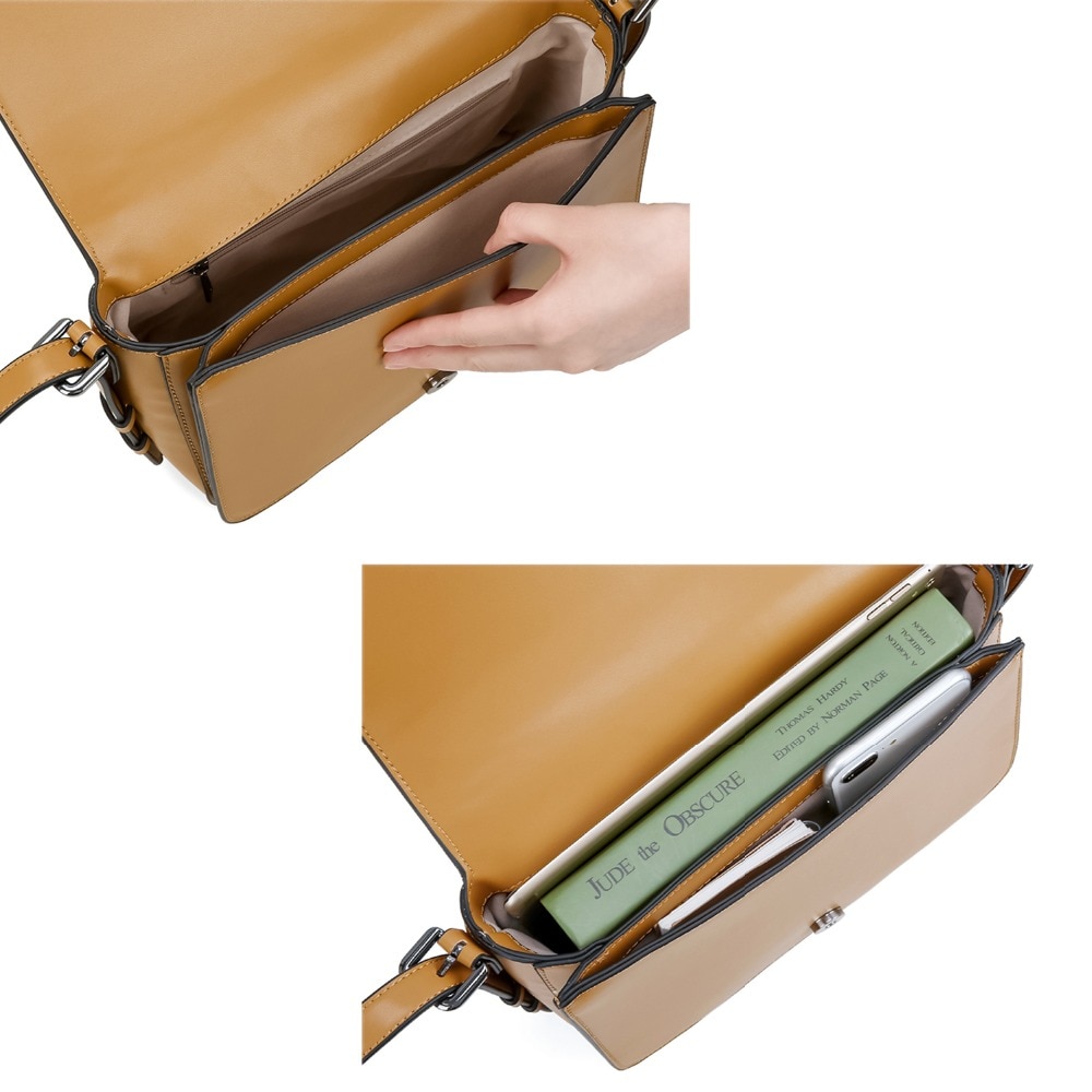 ECOSUSI 9.8 Inch Women Bags Small Shoulder Bag for Women Messenger Bags Ladies Retro PU Leather Handbag Female Crossbody Bags