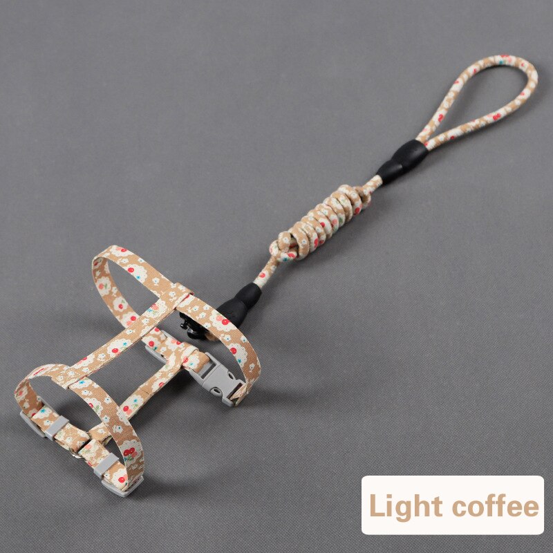 Cat Hand Holding Rope cat chain cat traction rope chest strap pet safe gentle leader come with me kitty harness bungee leash: Light coffee / M 32-50cm chest