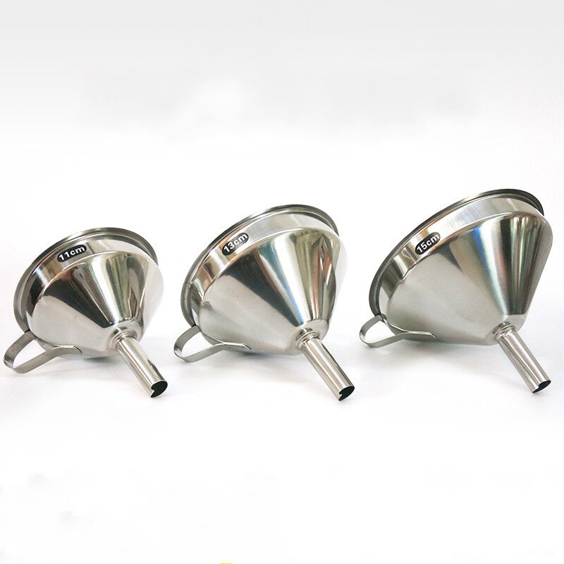 11/13/15cm Kitchen Stainless Steel Funnel Filling Funnel Seperatory Oil Beer Coffee Water Flask Soup Thicker Funnel Tools
