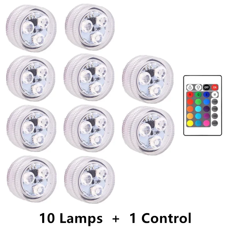 Unterwasser lichter 3LED Tauch-Schwimmbad leuchten mit Farn gesteuerter Schwimmbad leuchte Unterwasser-Farbwechsel-Nacht lampe: Weiß