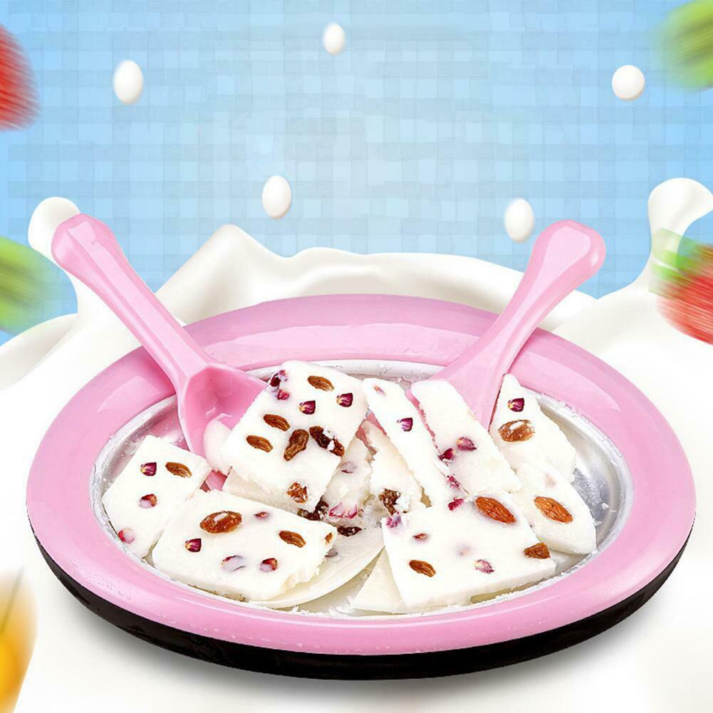 Gebraten Joghurt Maschine Haushalt Sommer DIY Nachtisch Vorbereitung Eis Rollen mit 2 Spatel Eis Teppanyaki Platte für Erwachsene freundlicher