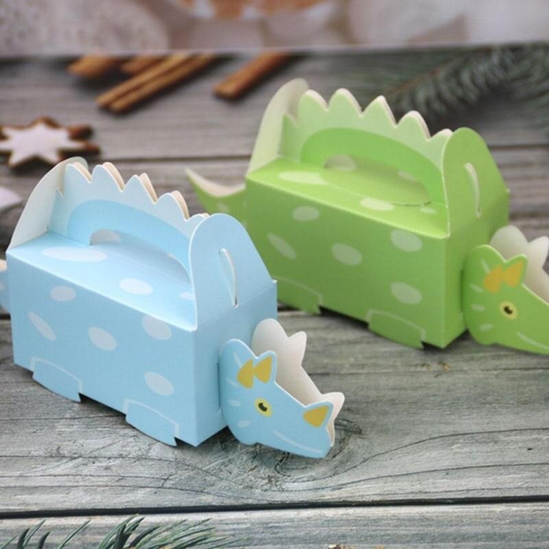 10Pcs Dinosaurus Doos Gemonteerd Dinosaurus Doos Dinosaurus Snoep Box Kids Verjaardag Papier Dozen Voor Verpakking