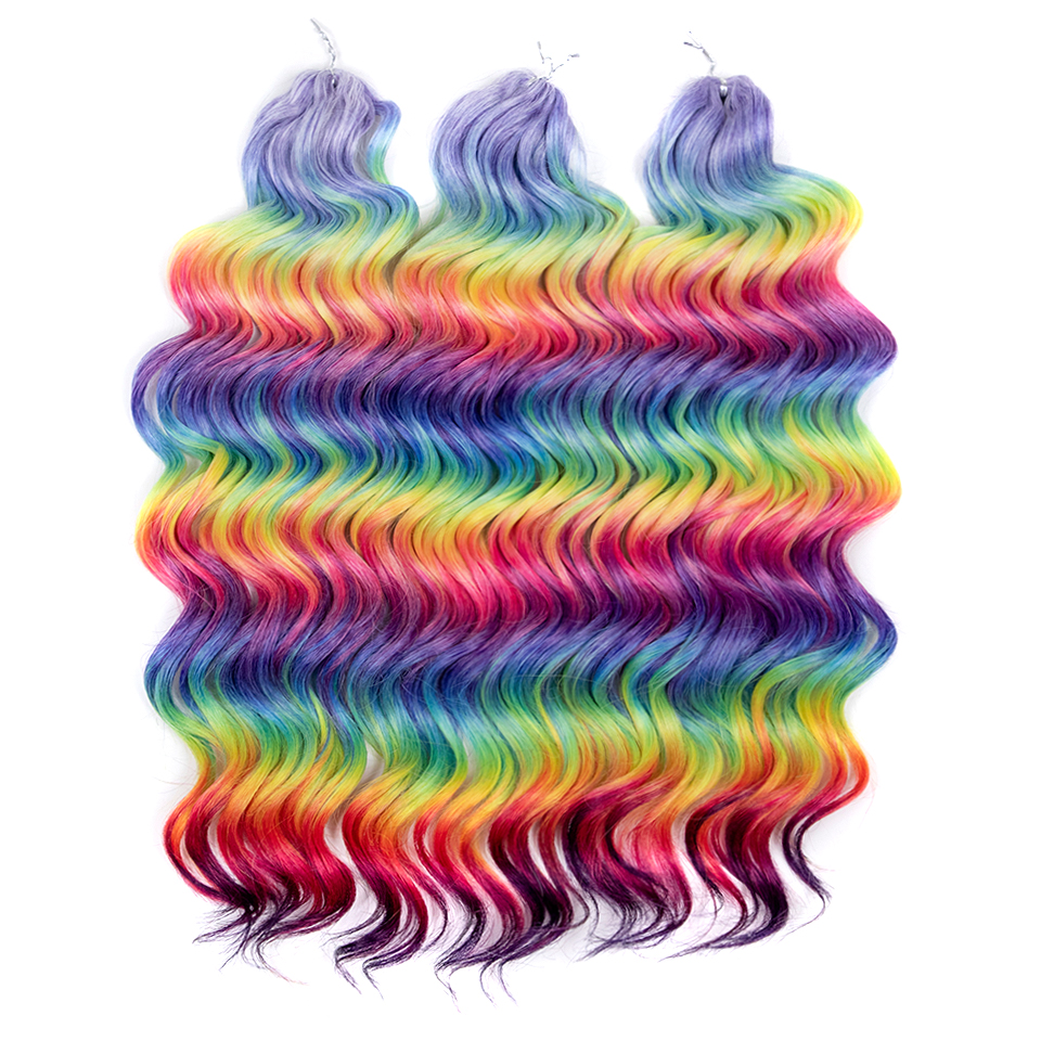 FREEDOM Hair Synthetic Deep Wavy Twist Crochet Hair 24 Inch /60cm Ombre Brown Blonde White Braiding Hair Extensions MANASI Hair: P4/27