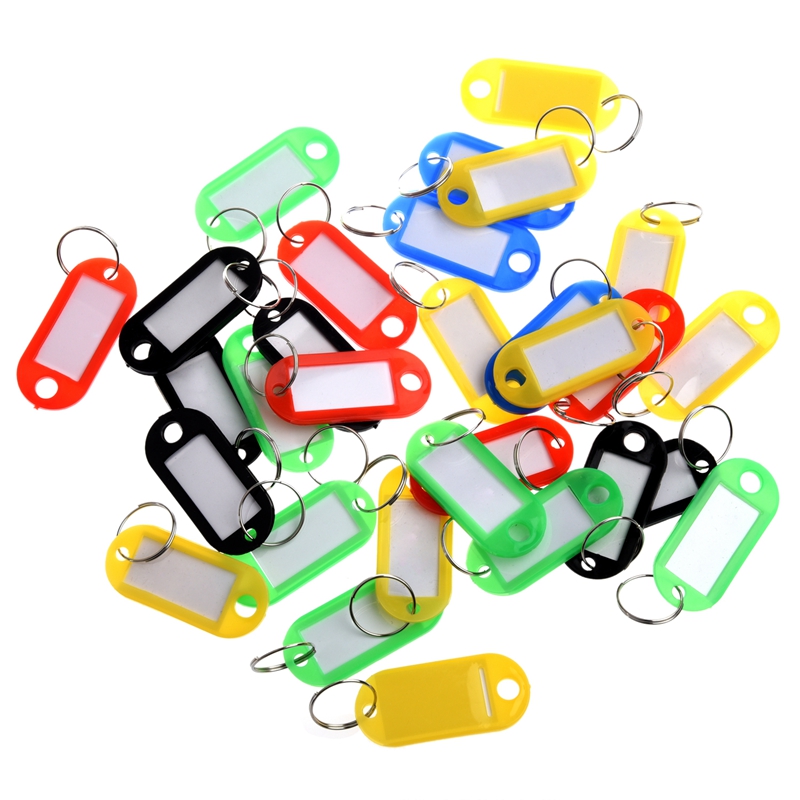 30 X Gekleurde Plastic Sleutelaanhangers Bagage Id Tags Etiketten Sleutelhangers Met Naam Kaarten, voor Vele Toepassingen-Bossen Van Sleutels, Luggag