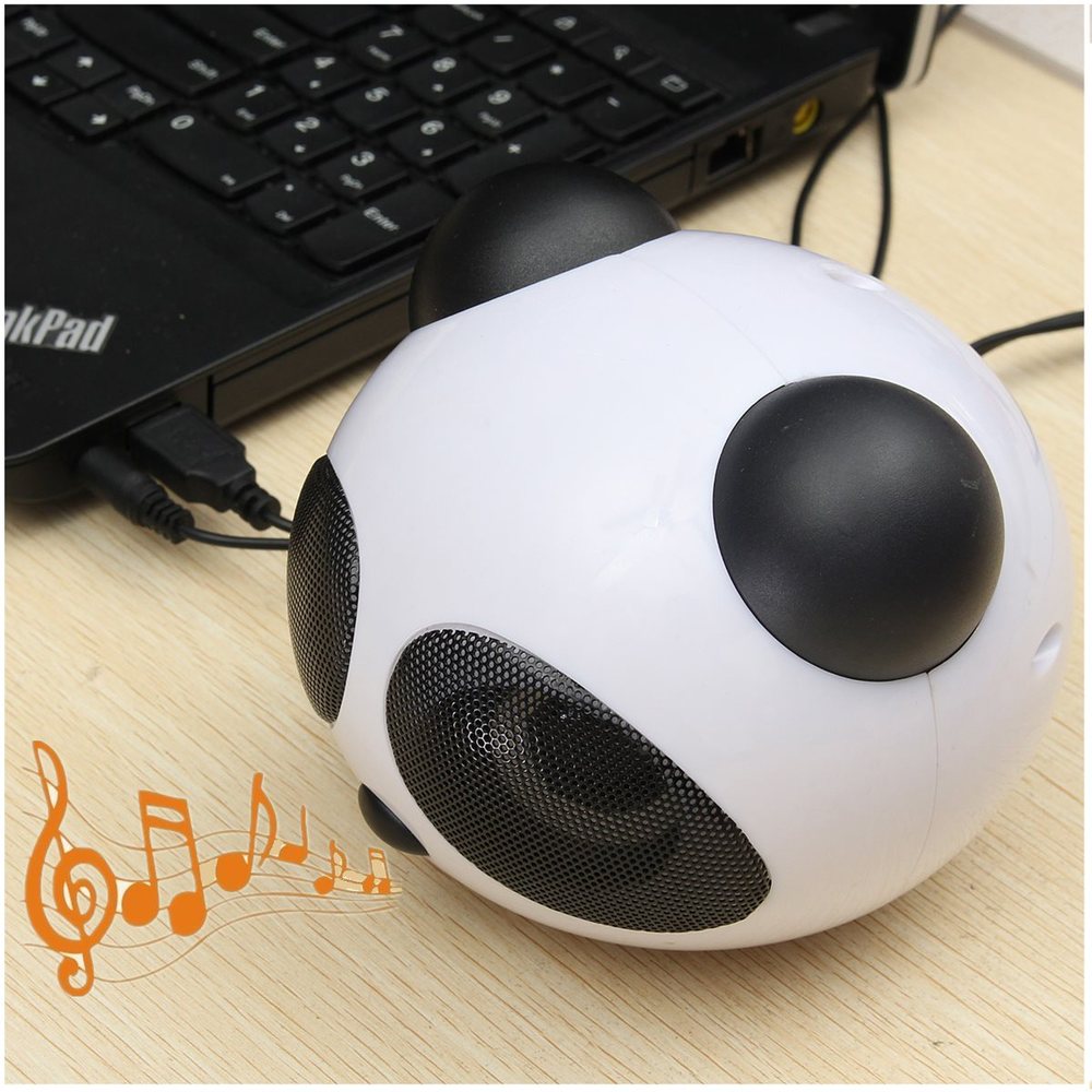Panda Multimedia Draagbare USB Mini Digitale Vierkante 3.5mm Wired Super Bass Stereo Speaker Subwoofer met mic voor Desktop Laptop