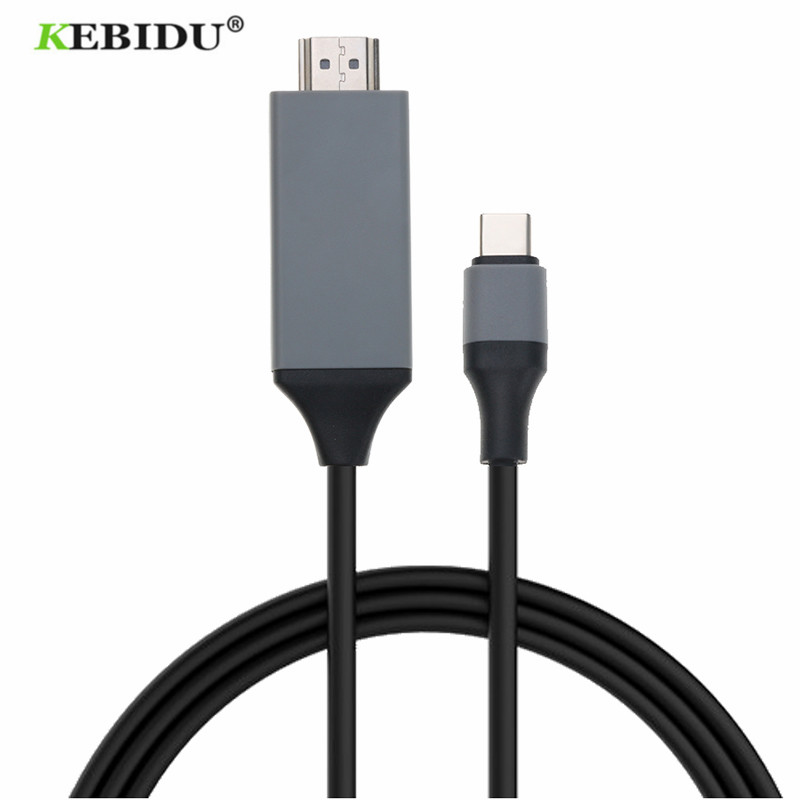 KEBIDU 2m Type-C USB-C naar HDMI HDTV 4K @ 30Hz Kabel Voor Samsung voor Galaxy Note 8 9 S10 + Plus USB C HDMI Kabel
