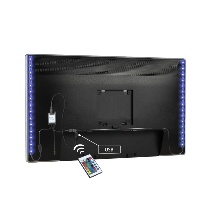 DC 5V USB 30 LED/m 5050 RGB Non Waterproof Flexible LED Strip Light TV Back Lighting+24 Key Remote