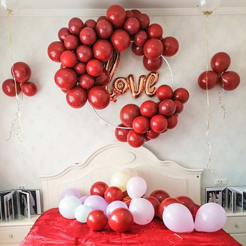 NASTASIA Rubin rot ballon 5 zoll 50 stücke doppel-deck hochzeit dekoration ball festa infantil globos helio Partei liefert