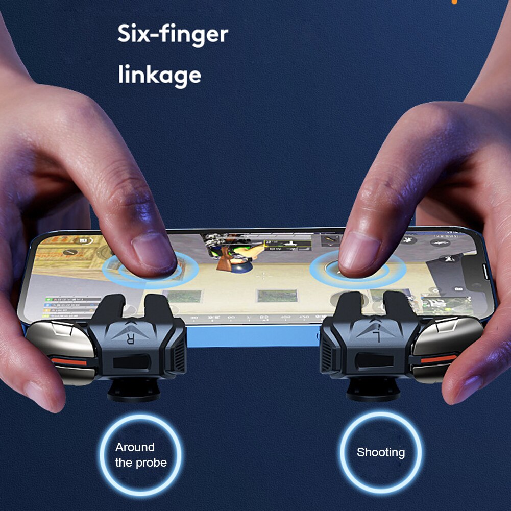 6 dita PUBG Controller di gioco cellulare Gamepad Joystick Trigger gioco Mobile obiettivo tiro L1R1 pulsante chiave per IPhone Android