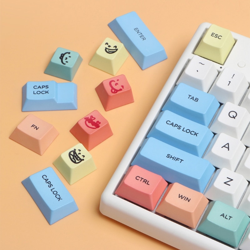 Cherry Profile ANSI 117 Key PBT Chalk Sleeve Keyset Keycap Dye Subbed For Cherry MX Switches Mechanical Keyboard Keycaps