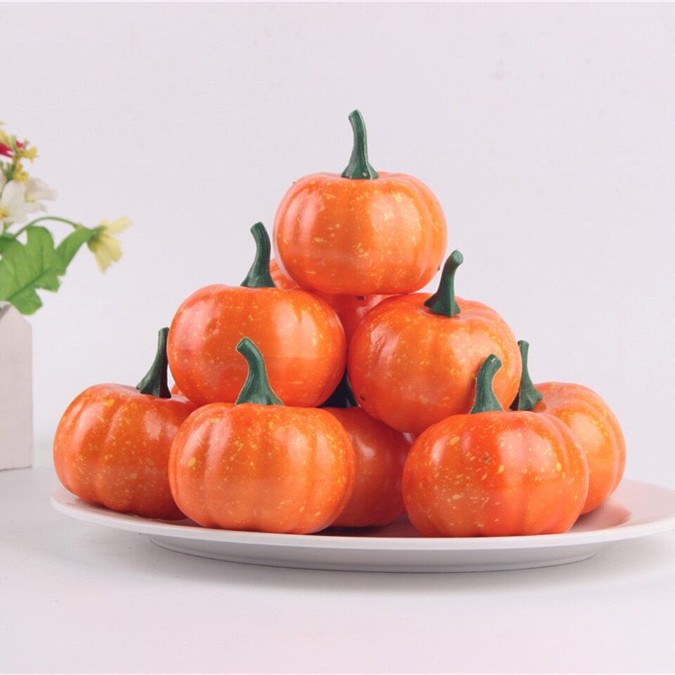 Simulation græskar halloween boble mini græskar festival festartikler dekoration kunstig mad grøntsager 16 stk / pakke