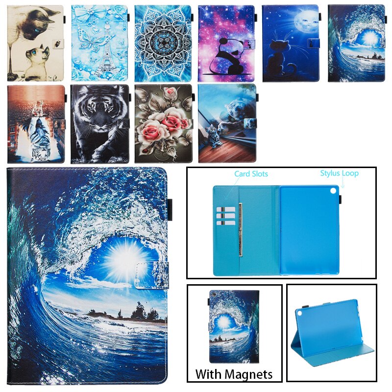 Tablet Case for Huawei MediaPad M5 8.4" & M5 Pro 10.8" - PU Leather Flip Stand Cover with Animal Print