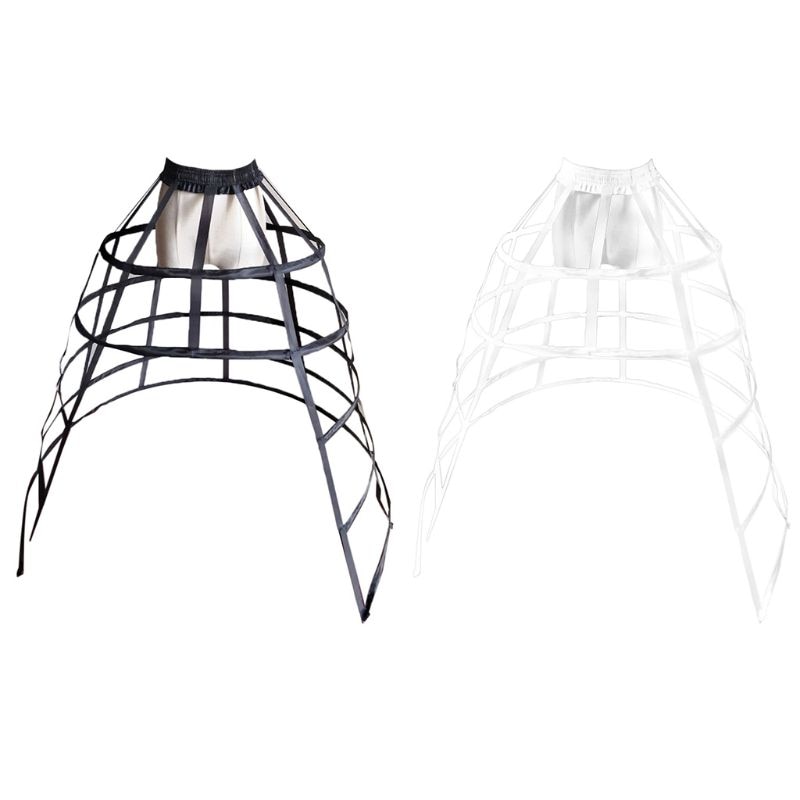 Jupon à volants pour femmes, 5 cerceaux, panier, Cage à oiseaux creuse, Crinoline, sous-jupe E15E
