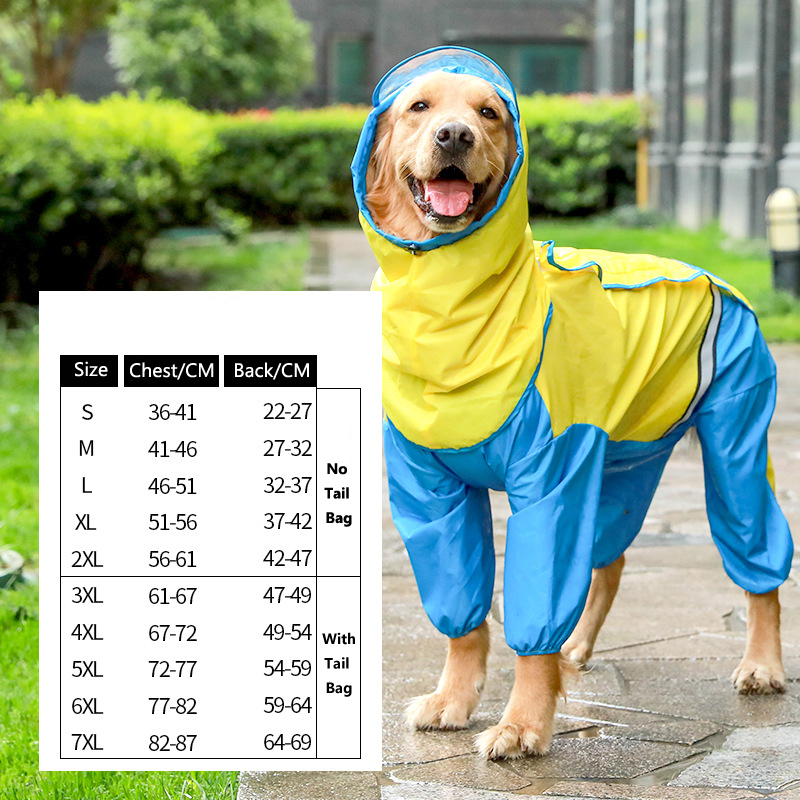 Hond Regen Jas Waterdicht Jumpsuit Regenjas Mantel Voor Kleine Medium Grote Honden Kat Chihuahua Teddy Kleding Kleding Jas: Yellow / 3XL