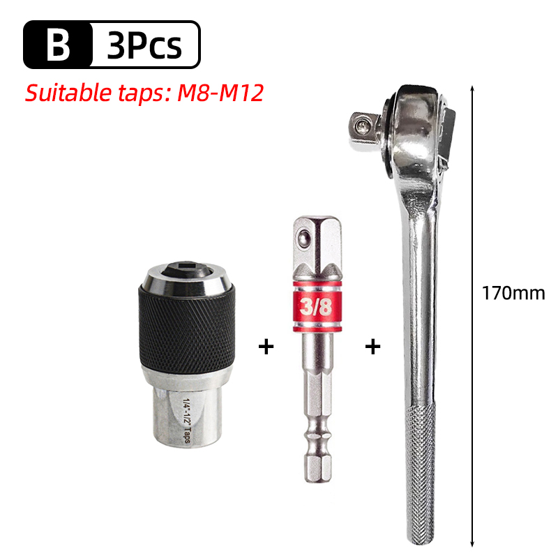 M3-M12 Gewindebohrer-Stecknuss, 3/8 Zoll Vierkantantrieb, verstellbare Backen, Abzieher, Werkzeug, Steckschlüssel, Adapter, Gewindebohrer, Reibahle, Schraubenausdreher: Licht Grau