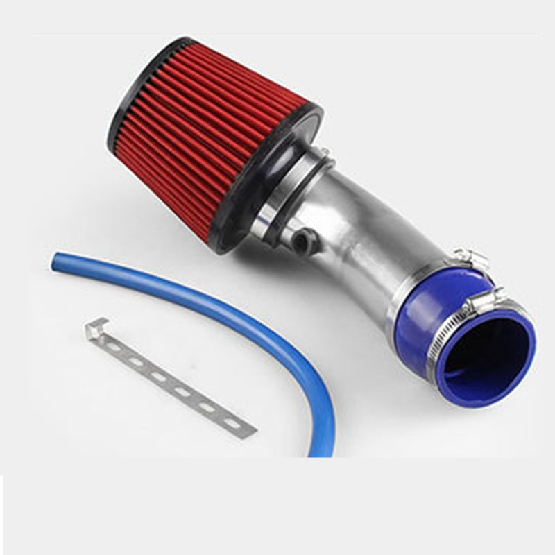 3 Inch Aluminum Pipe Car Turbo Piping Cold Air Intake System Filter 76mm: B style Silver