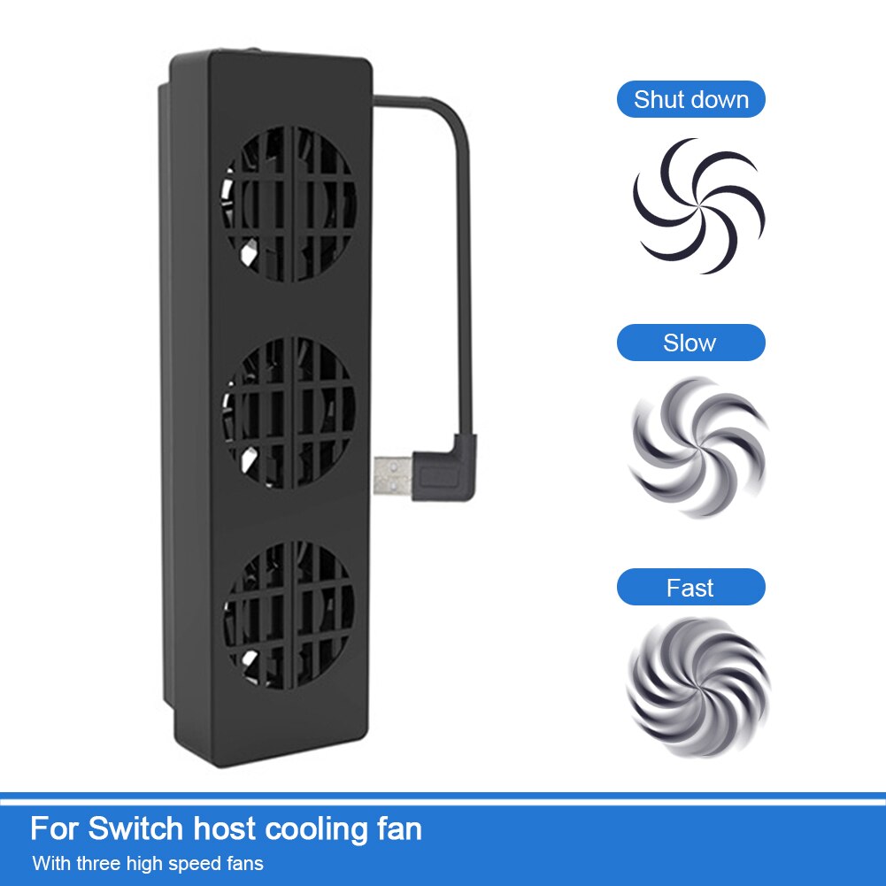 Dc 5V Usb Cooling Fan Heatsink Verstelbare Speed Control Gaming Console Externe Koeler Station Met 3 Fans Voor Nintendo schakelaar