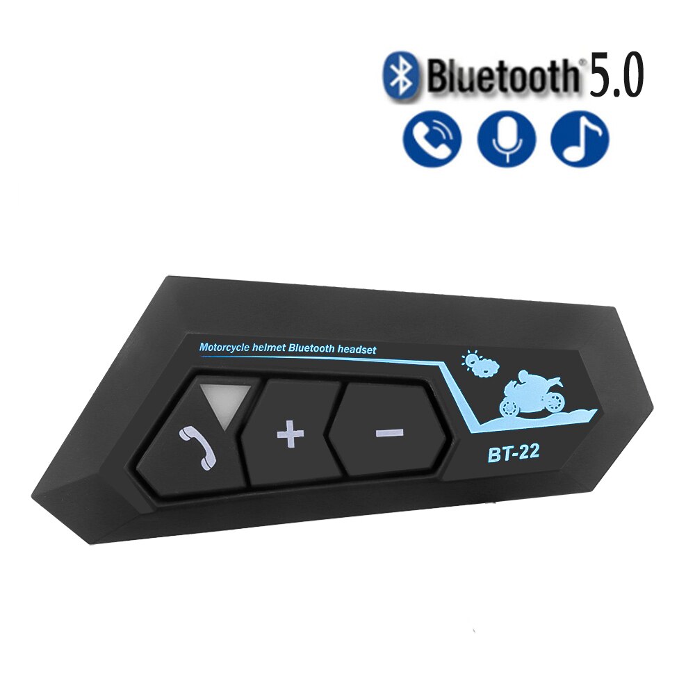 Bluetooth 5.0 motorhjälm headset trådlösa handsfree stereo hörlurar motorcykel hjälm hörlurar  mp3 högtalare  t22 lång vänteläge: 1 st
