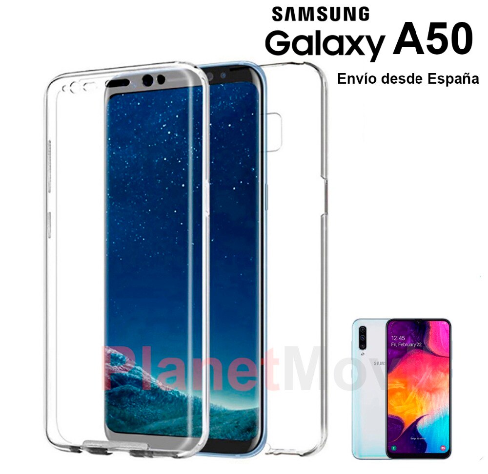 Funda doble cara 360 grados completa delantera + trasera compatible avec SAMSUNG GALAXY A50 carcasa intégrale de silicona y vinilo