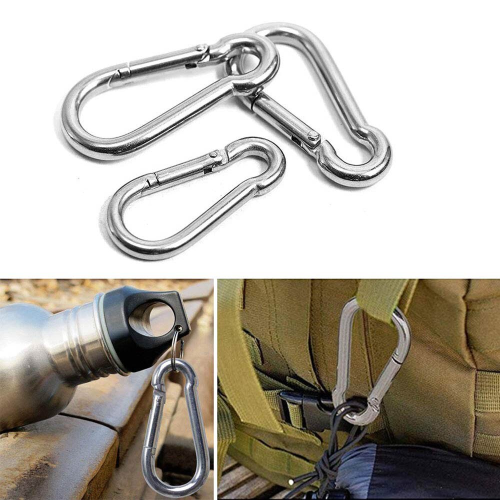 10 Pcs/5 Pcs Aluminium Karabijnhaak Kalebas Soort Karabijnhaak Lente Clip Sleutelhanger Haak Voor Thuis Outdoor Camping Wandelen Travling rugzak