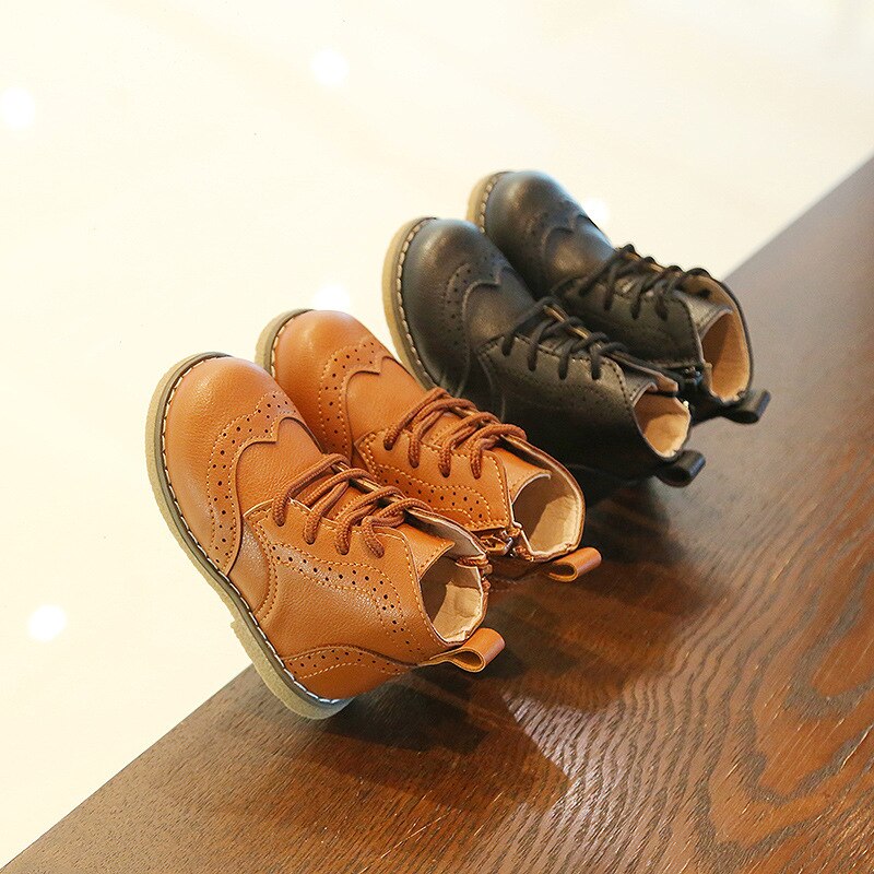 Skhek Herfst Winter Kinderen Laarzen Pu Leer Comfortabele Jongens Meisjes Baby Schoenen Enkel Snowboots Kinderen Leren Schoenen