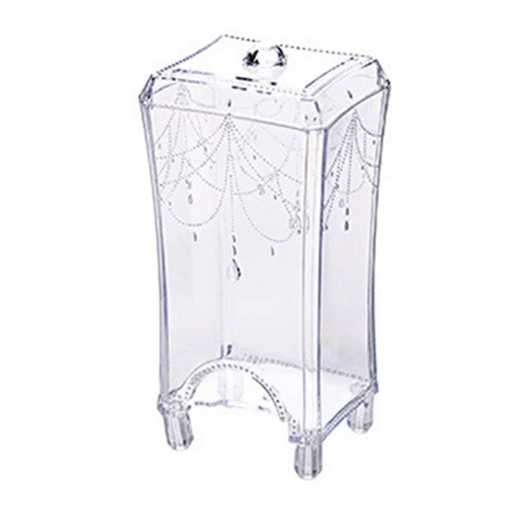 Beste wattenschijfjes dispenser opbergdoos doos wollen deksel transparant stofvrij make-up organizers dames opbergdoos: A